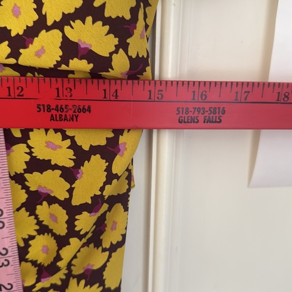 Kate Spade Sunny Bloom Yellow Floral Ruched-Front Shirt Dress 6 - Picture 4 of 12